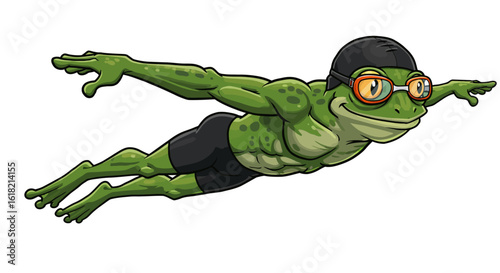 Frog Swimming Cartoon