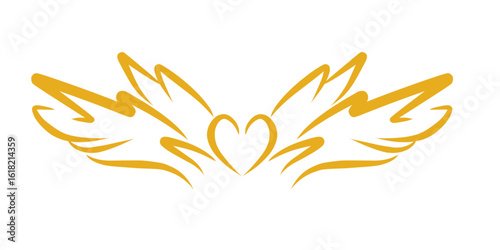 love heart with wing design vector.eps