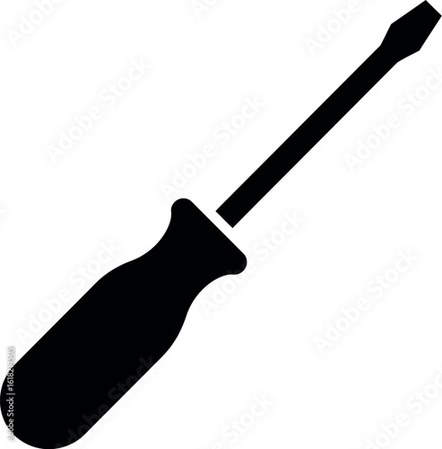Screwdriver icon black silhouette on white background