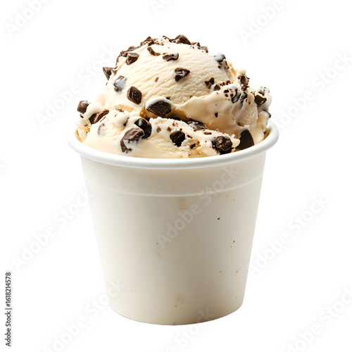 Delicious Ice Cream Tub Isolated on White Background for Food Photography
