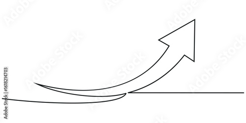 Arrow symbol continuous one line icon. One line Arrow icon vector background. Arrow icon. Continuous outline of a Arrow icon.