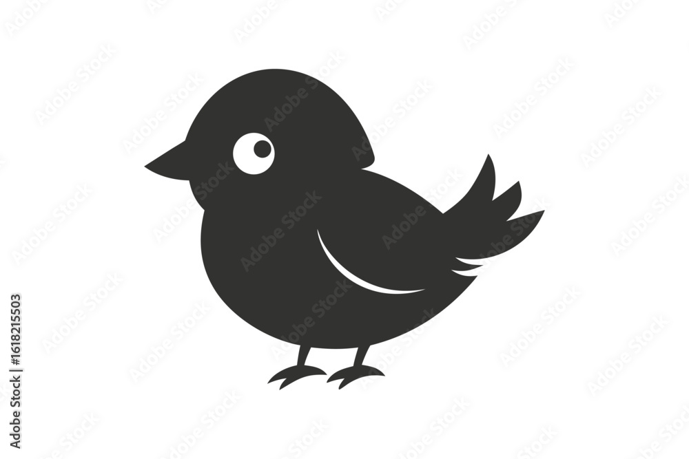 Obraz premium baby-birds --black-illustration-silhouette-vector