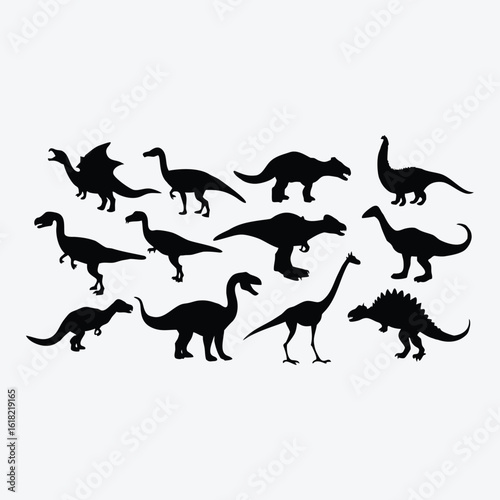 silhouettes of dinosaurs