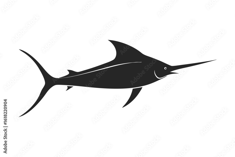Fototapeta premium fish black-illustration-silhouette-vector