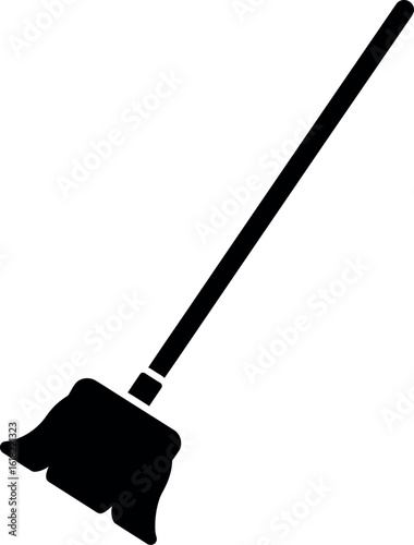 black mop cleaning, simple design clip art preview