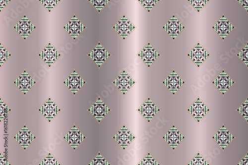 seamless floral pattern Young woman standing and talking on the phone
