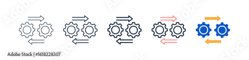 Transition different style icons set vector illustration. 