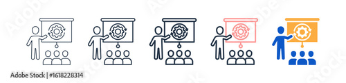 Training different style icons set vector illustration. 