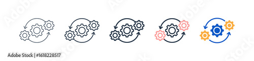 Change different style icons set vector illustration. 
