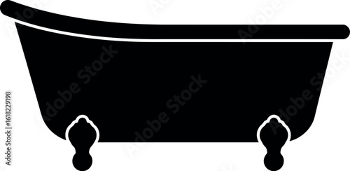 Vintage clawfoot bathtub silhouette