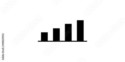 A dynamic 3D bar chart icon with a rising arrow symbolizes business success and financial growth on a clean white background