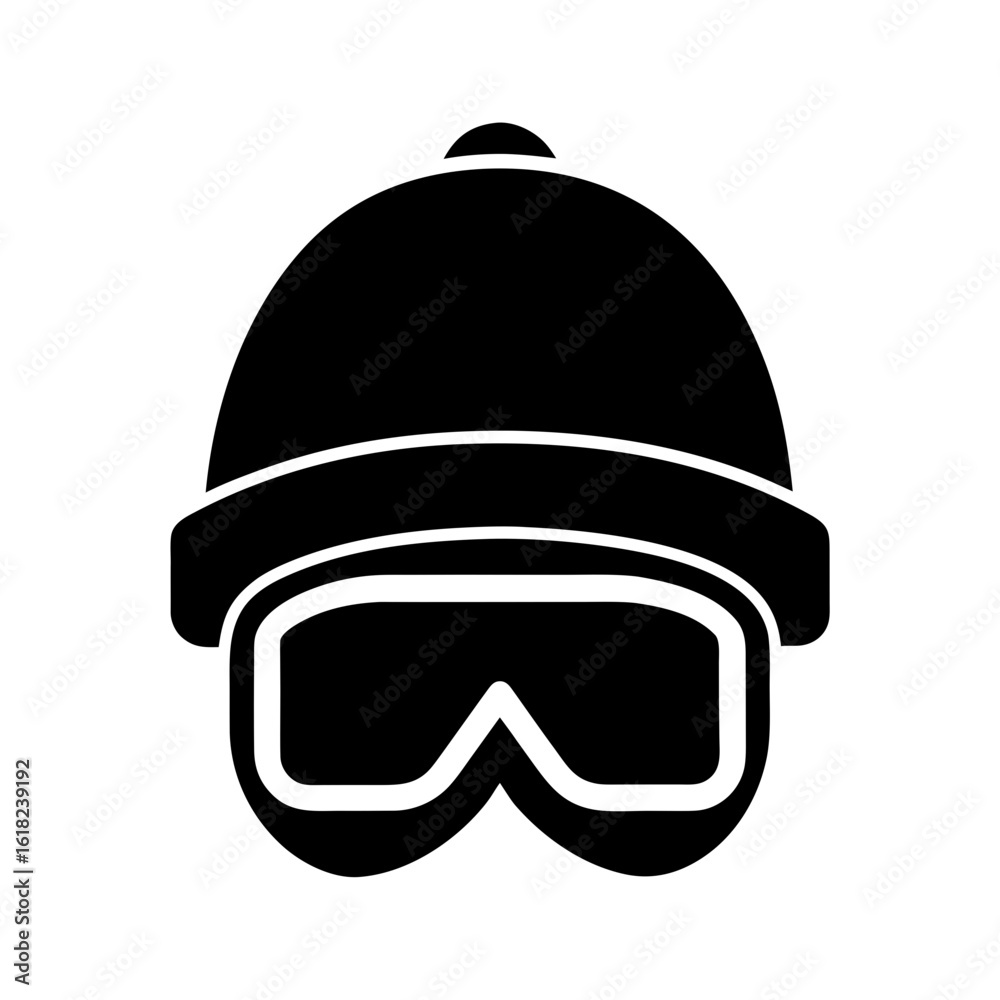 Fototapeta premium Snow Goggles and Hat Icon Vector Flat and Clean Look