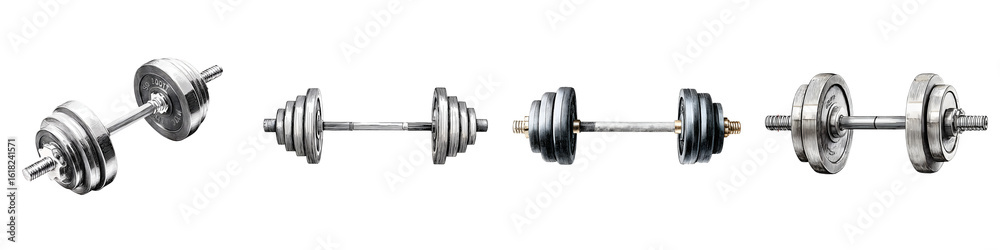 Fototapeta premium Set of Dumbbells - Fitness and Workout Equipment
