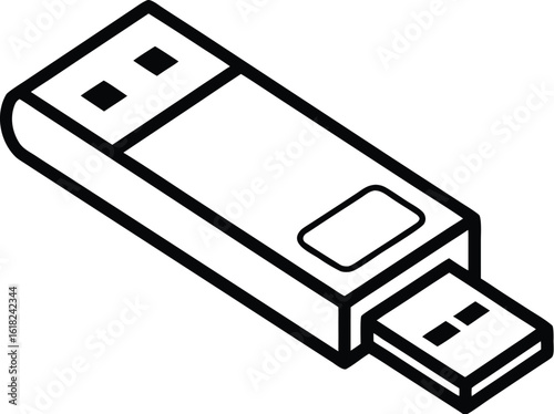  USB flash drive icon, storage device icon, memory stick silhouette, portable data vector, digital storage symbol