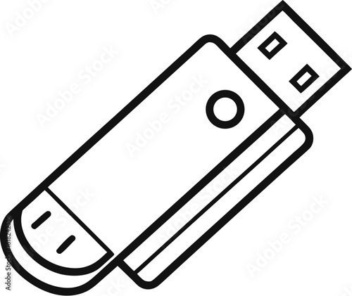  USB flash drive icon, storage device icon, memory stick silhouette, portable data vector, digital storage symbol