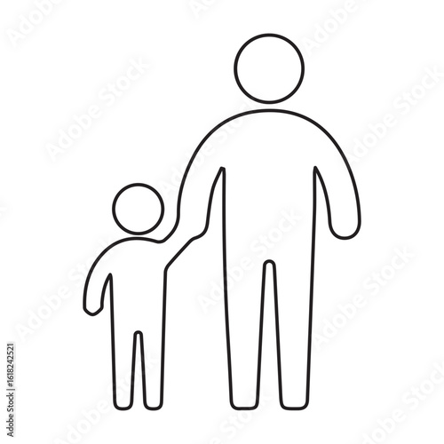 Boy dad line icon