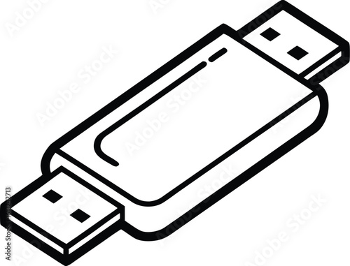  USB flash drive icon, storage device icon, memory stick silhouette, portable data vector, digital storage symbol