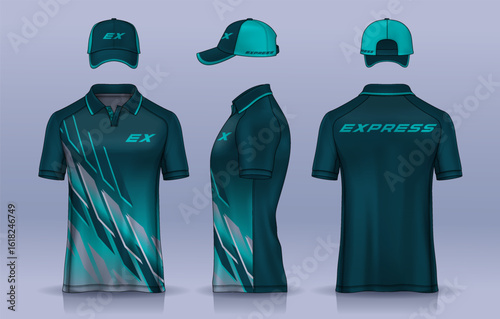 Corporate Work Shirts,t-shirt and cap templates design. uniform for company.