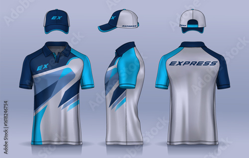 Corporate Work Shirts,t-shirt and cap templates design. uniform for company.