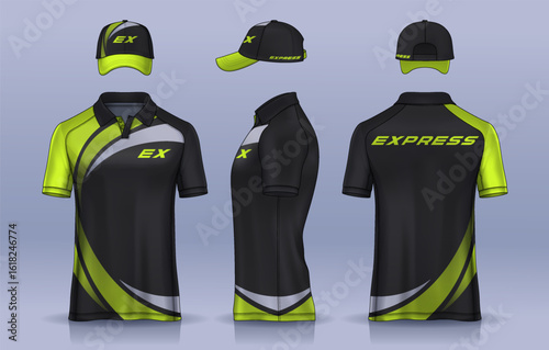 Corporate Work Shirts,t-shirt and cap templates design. uniform for company.