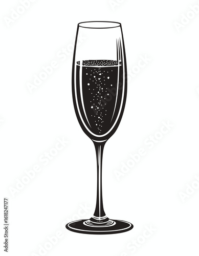 glass of champagne icon silhouette vector illustration.silhouette, drink, champaign, simple, art, illustration, shape, wine, icon, symbol, vector, buttons, cheer, drunk, elegant, festive, gentle,