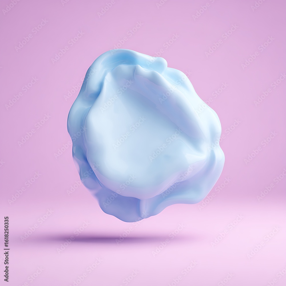 Fototapeta premium Abstract smooth object on pink background