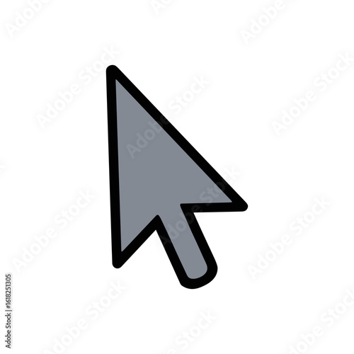 Grey computer mouse cursor arrow vector icon