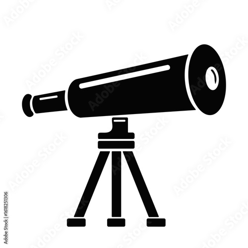 Telescope icon vector for astronomy and science observation