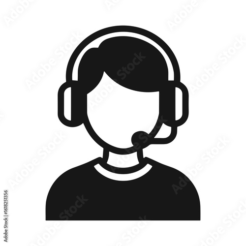Customer support person with headset icon