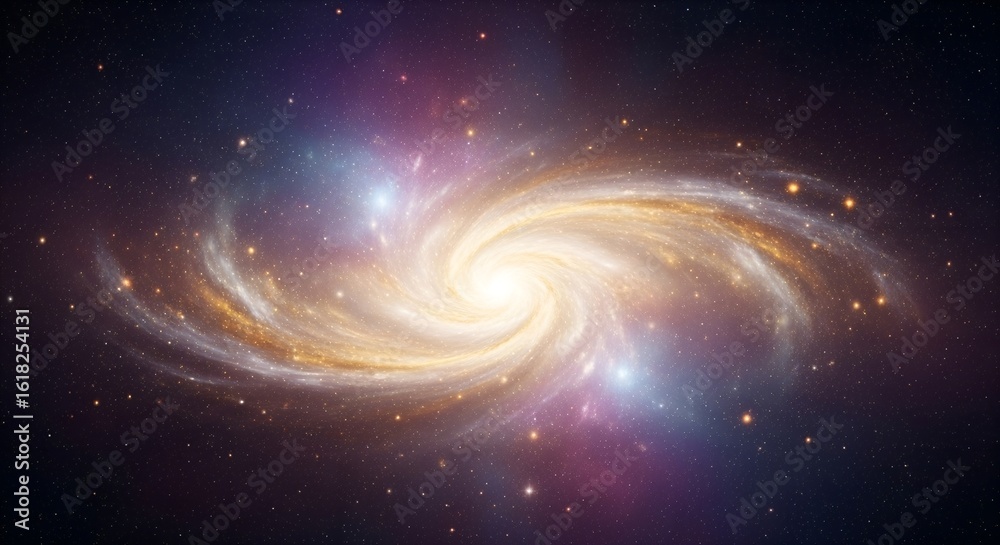 Obraz premium Spiral galaxy milky way cosmos space universe stars nebula outer space astronomy wallpaper