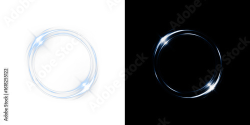 Twirl, line, light, circle, effect with glowing bright magic in PNG format, perfect overlay for transparent PNG art, adding twirl, line, light elegance and futuristic sparkle to designs.