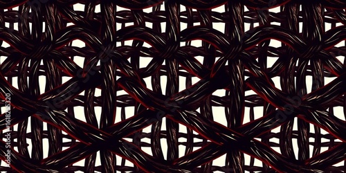 Silhouette of interwoven rope mesh, seamless repeat pattern, illustration, material
