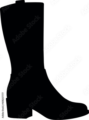 Black knee high boot silhouette