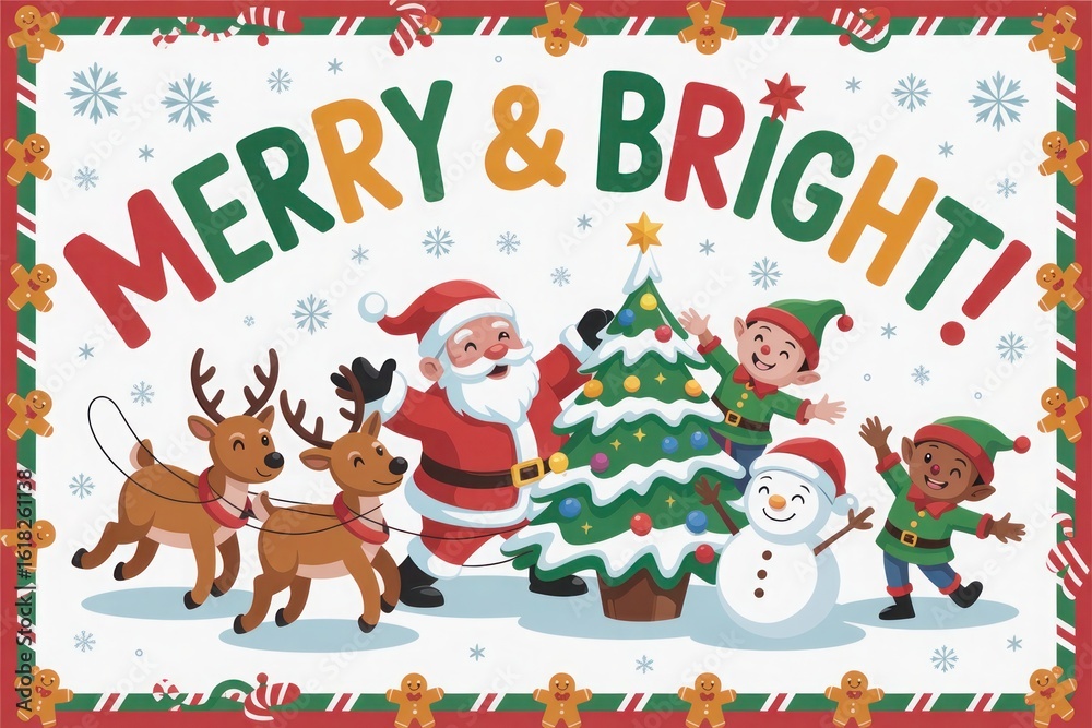 Santa, elves, reindeer, snowman spread holiday cheer! Santa, elves, reindeer, snowman spread holiday cheer!