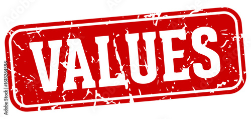 values rectangular sign. values stamp