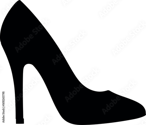 Elegant black stiletto heel silhouette