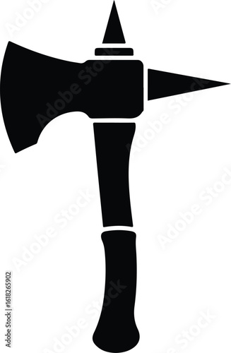 Black Silhouette War Axe Pickaxe Icon