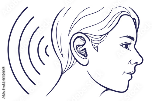Diagram of Sound Waves Entering the Ear