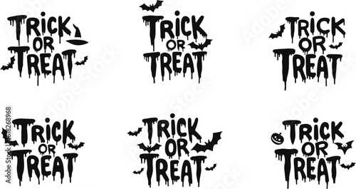 trick or treat typography vector design 