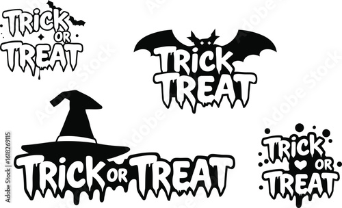 trick or treat typography vector design 