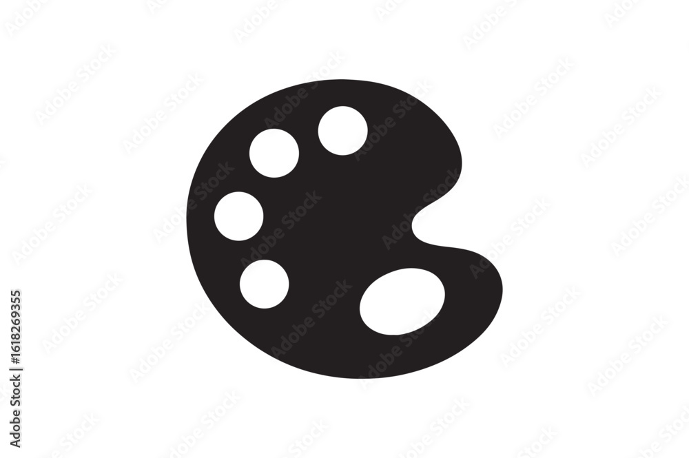 Fototapeta premium Paint Palette icon silhouette vector with white background