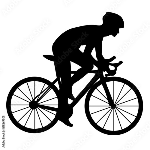 silhouette of a man with bicycle