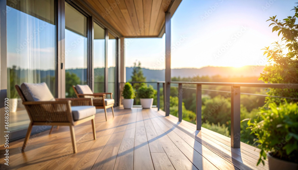 Fototapeta premium Nowoczesny taras z widokiem