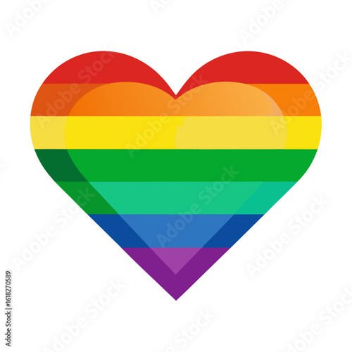 rainbow heart with flag