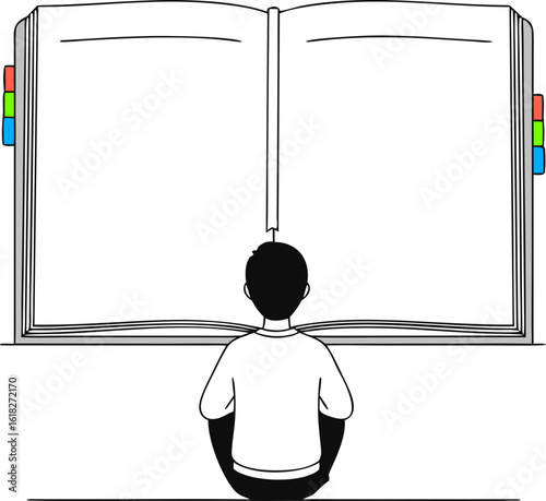 A person is sitting in front of a blank planner, a metaphor for the loss of meaning in life, a lack of plans, goals, and a future, and a sense of emptiness and meaninglessness.