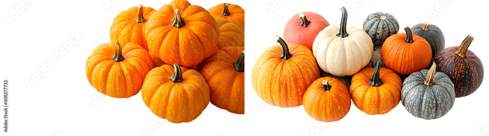 Obraz premium Pumpkins isolated on a transparent background