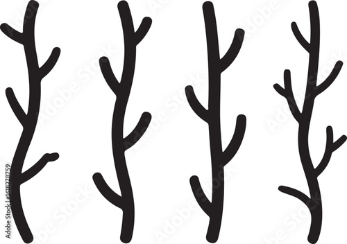 Black branches with multiple limbs organic natural