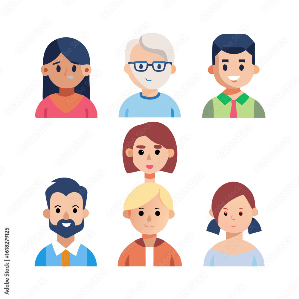 People icons avatar set with different style and character vector illustration People icons avatar set with different style and character vector illustration