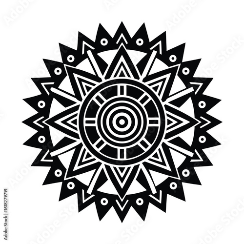 huichol mandala inspired pattern