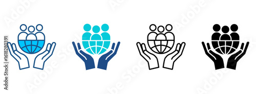 Public Service Icon Set With Multiple Styles. Vector Illustration